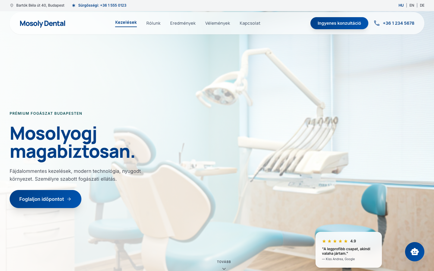Mosoly Dental weboldal